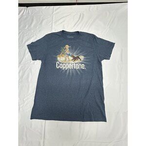Unisex T-shirt Classic Coppertone Girl Logo (Beach, Dog) Blue T-Shirt Size M